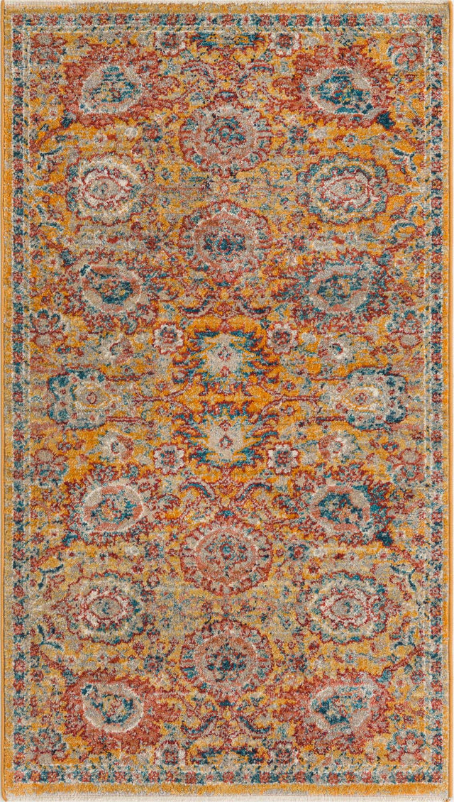 Yellow 2' 11 x 5' 3 Lola Rectangle Area Rug Polypropylene With Jute Backing Traditional Pattern Easy Clean Carpet for Home Interior Design for Sale at Rug Engine
