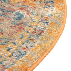 Yellow 7' x 7' Lola Round Area Rug Polypropylene With Jute Backing Traditional Pattern Easy Clean Carpet for Home Interior Design for Sale at Rug Engine