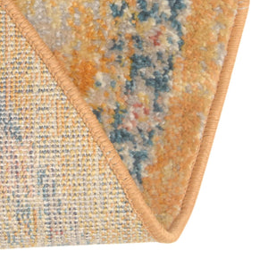 Yellow 7' x 7' Lola Round Area Rug Polypropylene With Jute Backing Traditional Pattern Easy Clean Carpet for Home Interior Design for Sale at Rug Engine