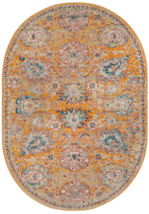 Yellow 3' 11 x 5' 11 Lola Oval Area Rug Polypropylene With Jute Backing Traditional Pattern Easy Clean Carpet for Home Interior Design for Sale at Rug Engine