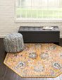 Yellow 3' 11 x 3' 11 Lola Octagon Area Rug Polypropylene With Jute Backing Traditional Pattern Easy Clean Carpet for Home Interior Design for Sale at Rug Engine