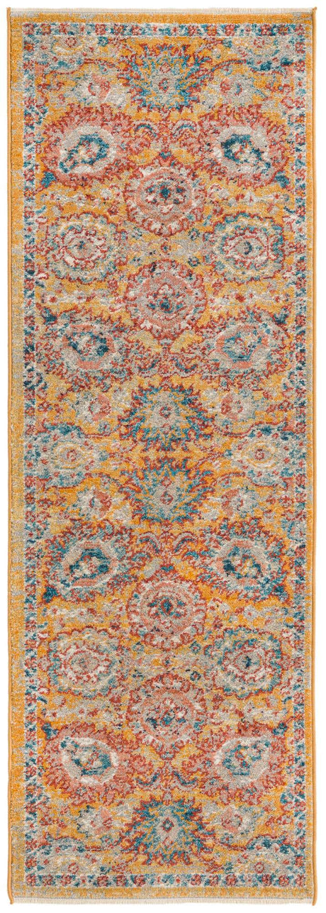 Yellow 2' x 5' 11 Lola Runner Area Rug Polypropylene With Jute Backing Traditional Pattern Easy Clean Carpet for Home Interior Design for Sale at Rug Engine