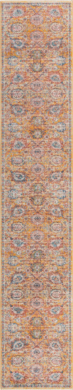 Yellow 2' 11 x 16' 5 Lola Runner Area Rug Polypropylene With Jute Backing Traditional Pattern Easy Clean Carpet for Home Interior Design for Sale at Rug Engine