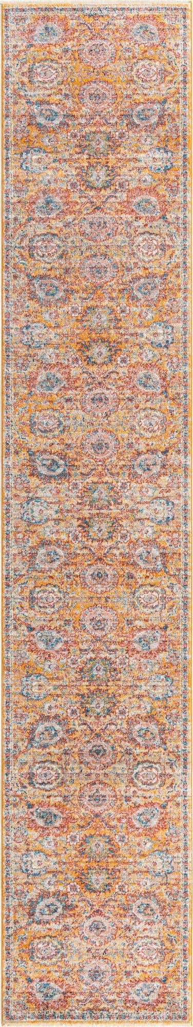 Yellow 2' 11 x 16' 5 Lola Runner Area Rug Polypropylene With Jute Backing Traditional Pattern Easy Clean Carpet for Home Interior Design for Sale at Rug Engine