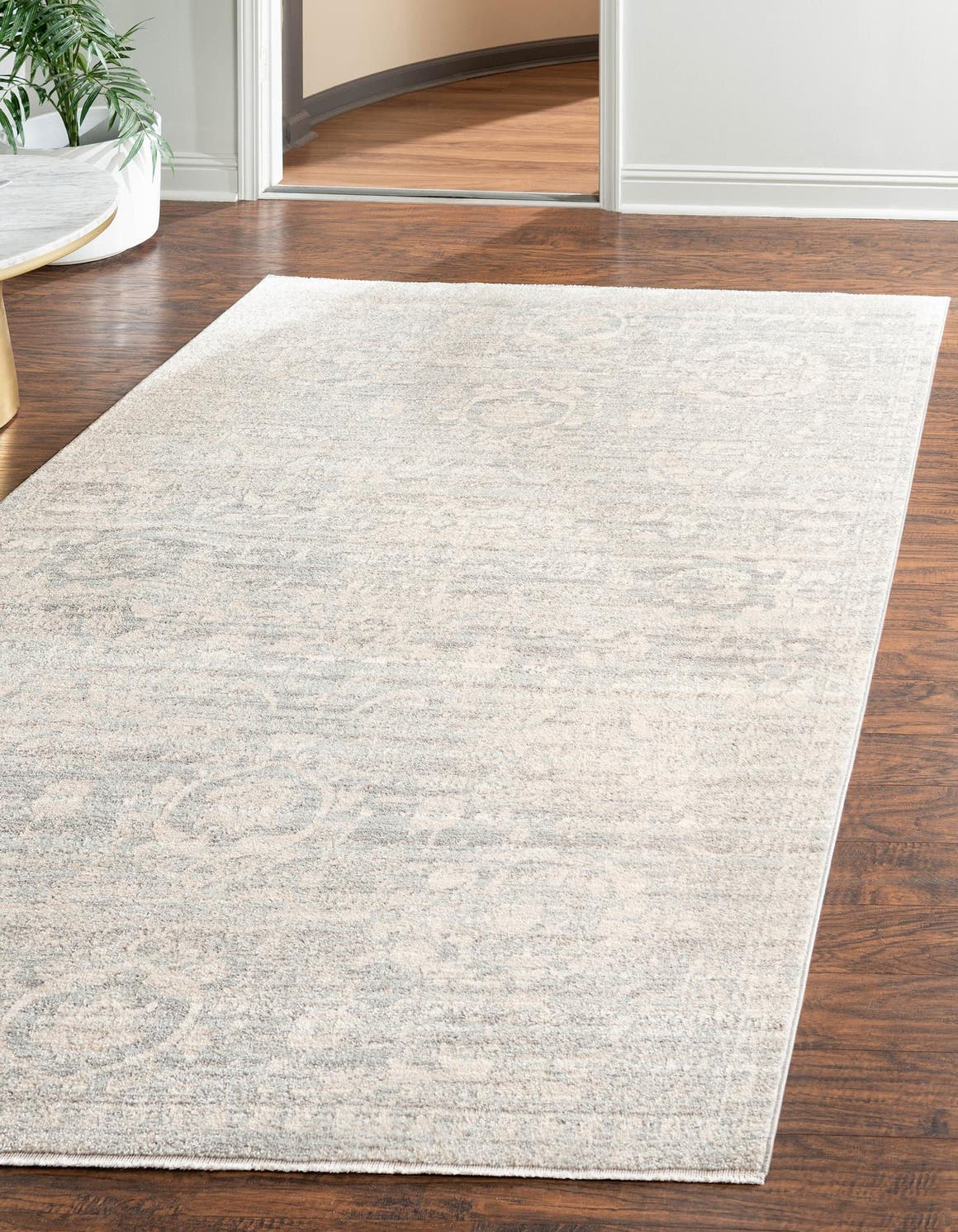 Gray 3' 11 x 5' 11 Lola Rectangle Area Rug Polypropylene With Jute Backing Traditional Pattern Easy Clean Carpet for Home Interior Design for Sale at Rug Engine