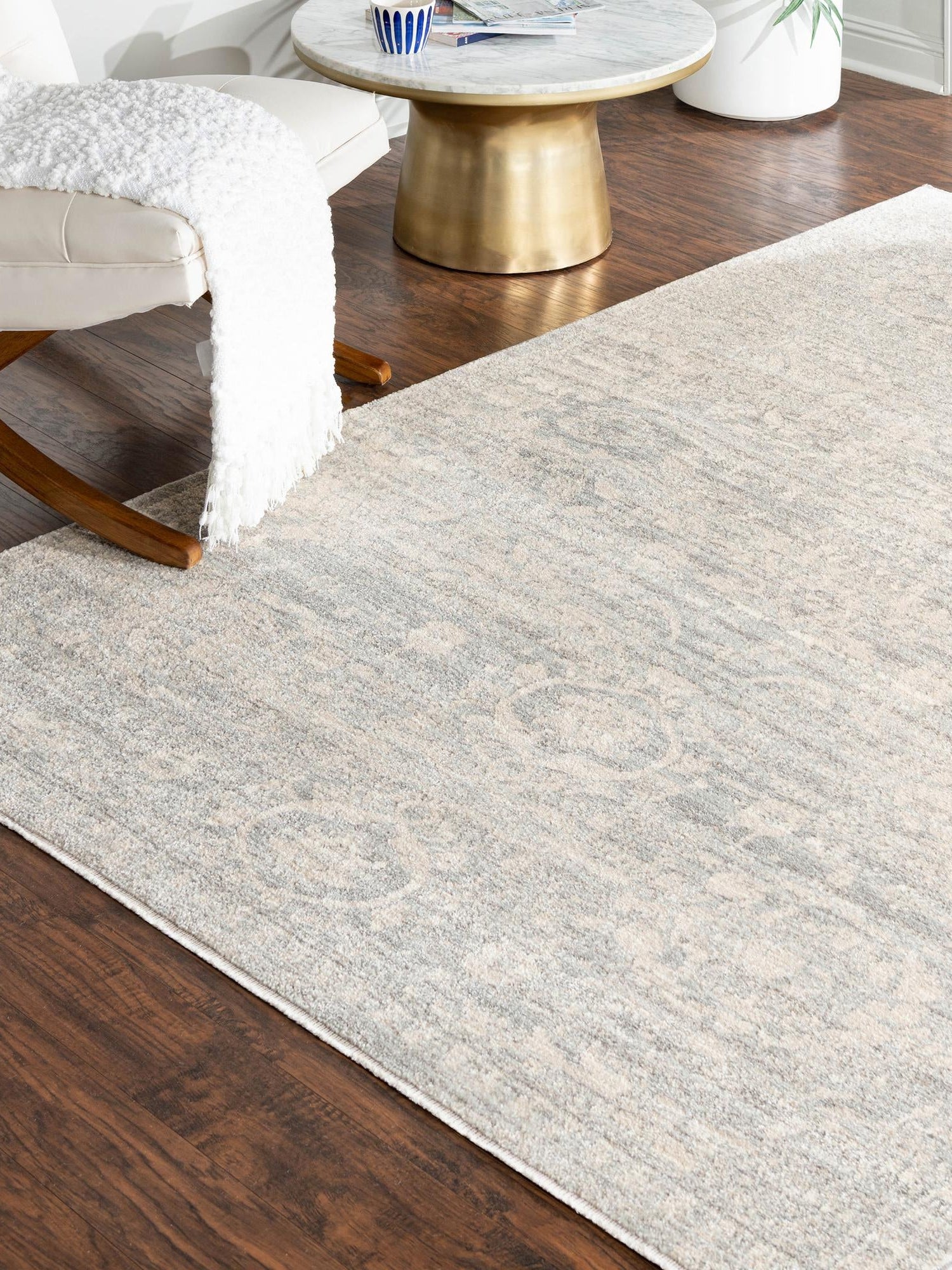 Gray 6' x 9' 2 Lola Rectangle Area Rug Polypropylene With Jute Backing Traditional Pattern Easy Clean Carpet for Home Interior Design for Sale at Rug Engine