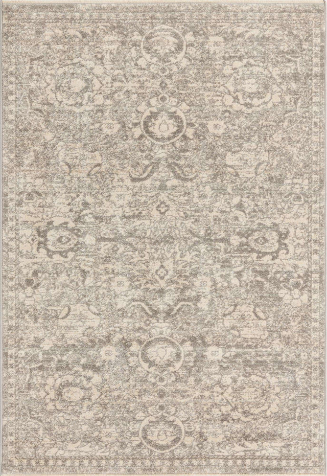 Gray 3' 11 x 5' 11 Lola Rectangle Area Rug Polypropylene With Jute Backing Traditional Pattern Easy Clean Carpet for Home Interior Design for Sale at Rug Engine