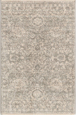 Gray 2' x 3' Lola Rectangle Area Rug Polypropylene With Jute Backing Traditional Pattern Easy Clean Carpet for Home Interior Design for Sale at Rug Engine