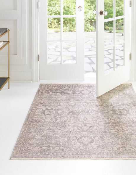 Gray 3' 11 x 3' 11 Lola Square Area Rug Polypropylene With Jute Backing Traditional Pattern Easy Clean Carpet for Home Interior Design for Sale at Rug Engine