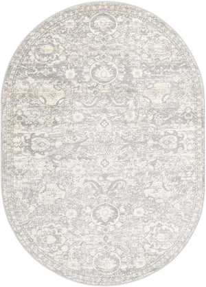 Gray 3' 11 x 5' 11 Lola Oval Area Rug Polypropylene With Jute Backing Traditional Pattern Easy Clean Carpet for Home Interior Design for Sale at Rug Engine