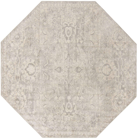 Gray 7' 10 x 7' 10 Lola Octagon Area Rug Polypropylene With Jute Backing Traditional Pattern Easy Clean Carpet for Home Interior Design for Sale at Rug Engine