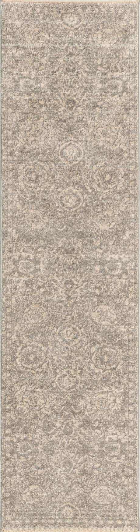 Gray 2' x 8' Lola Runner Area Rug Polypropylene With Jute Backing Traditional Pattern Easy Clean Carpet for Home Interior Design for Sale at Rug Engine