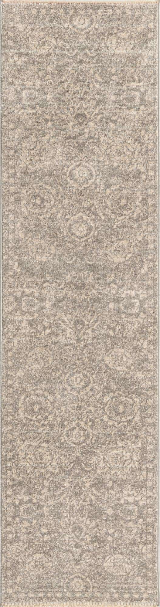 Gray 2' x 8' Lola Runner Area Rug Polypropylene With Jute Backing Traditional Pattern Easy Clean Carpet for Home Interior Design for Sale at Rug Engine