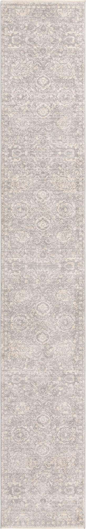 Gray 2' x 13' Lola Runner Area Rug Polypropylene With Jute Backing Traditional Pattern Easy Clean Carpet for Home Interior Design for Sale at Rug Engine
