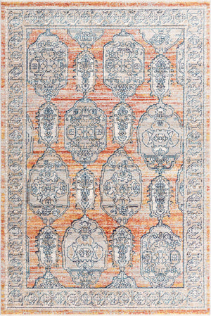 Brick Red 5' 3 x 8' Lola Rectangle Area Rug Polypropylene With Jute Backing Traditional Pattern Easy Clean Carpet for Home Interior Design for Sale at Rug Engine