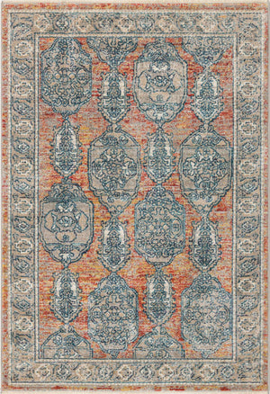 Brick Red 3' 11 x 5' 11 Lola Rectangle Area Rug Polypropylene With Jute Backing Traditional Pattern Easy Clean Carpet for Home Interior Design for Sale at Rug Engine