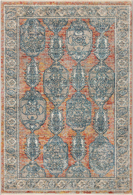Brick Red 3' 11 x 5' 11 Lola Rectangle Area Rug Polypropylene With Jute Backing Traditional Pattern Easy Clean Carpet for Home Interior Design for Sale at Rug Engine