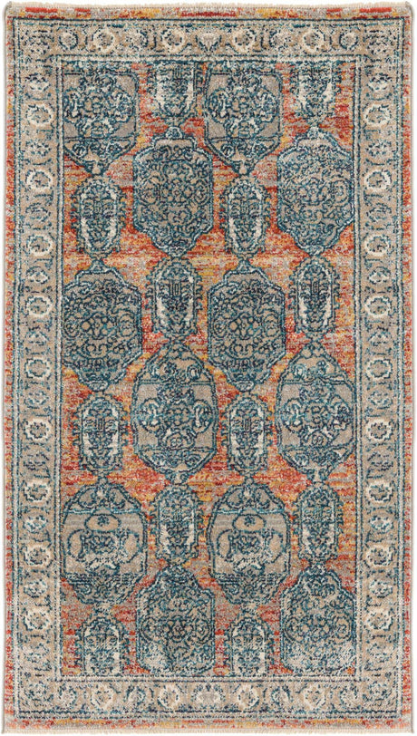 Brick Red 2' 11 x 5' 3 Lola Rectangle Area Rug Polypropylene With Jute Backing Traditional Pattern Easy Clean Carpet for Home Interior Design for Sale at Rug Engine
