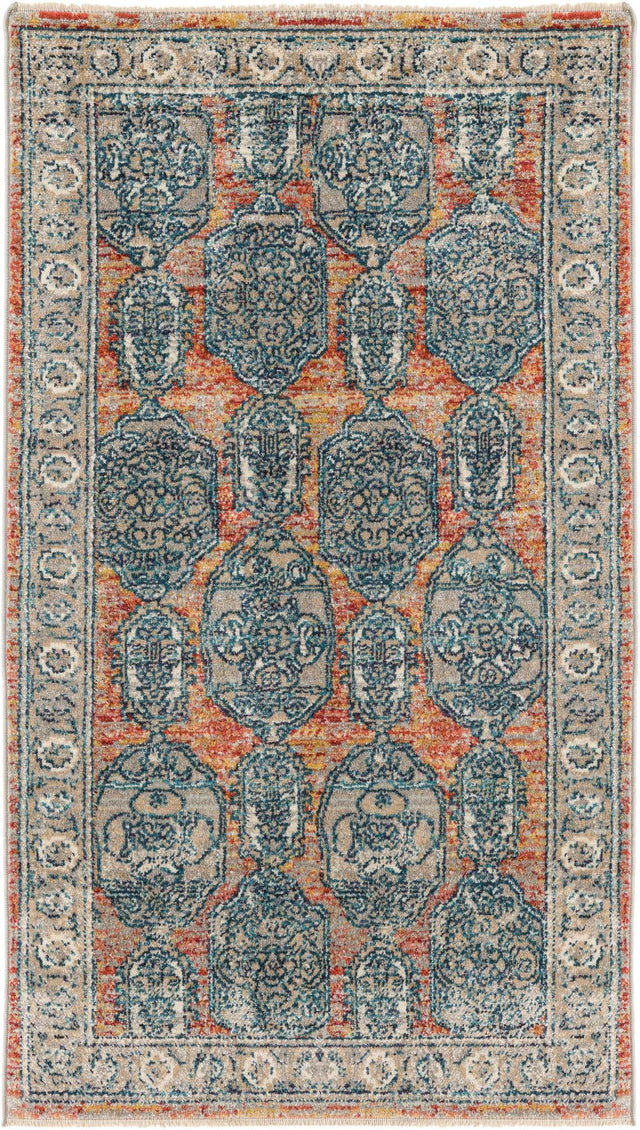 Brick Red 2' 11 x 5' 3 Lola Rectangle Area Rug Polypropylene With Jute Backing Traditional Pattern Easy Clean Carpet for Home Interior Design for Sale at Rug Engine