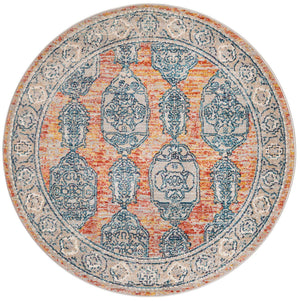 Brick Red 3' 11 x 3' 11 Lola Round Area Rug Polypropylene With Jute Backing Traditional Pattern Easy Clean Carpet for Home Interior Design for Sale at Rug Engine