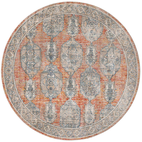 Brick Red 7' 10 x 7' 10 Lola Round Area Rug Polypropylene With Jute Backing Traditional Pattern Easy Clean Carpet for Home Interior Design for Sale at Rug Engine