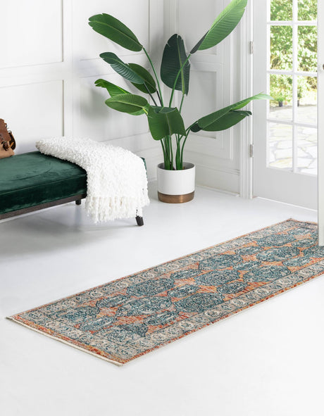 Brick Red 2' x 5' 11 Lola Runner Area Rug Polypropylene With Jute Backing Traditional Pattern Easy Clean Carpet for Home Interior Design for Sale at Rug Engine