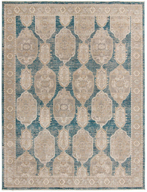 Blue 9' x 12' Lola Rectangle Area Rug Polypropylene With Jute Backing Traditional Pattern Easy Clean Carpet for Home Interior Design for Sale at Rug Engine