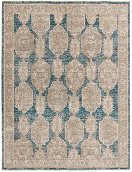 Blue 9' x 12' Lola Rectangle Area Rug Polypropylene With Jute Backing Traditional Pattern Easy Clean Carpet for Home Interior Design for Sale at Rug Engine
