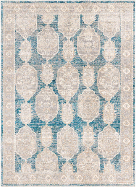 Blue 7' x 10' 2 Lola Rectangle Area Rug Polypropylene With Jute Backing Traditional Pattern Easy Clean Carpet for Home Interior Design for Sale at Rug Engine