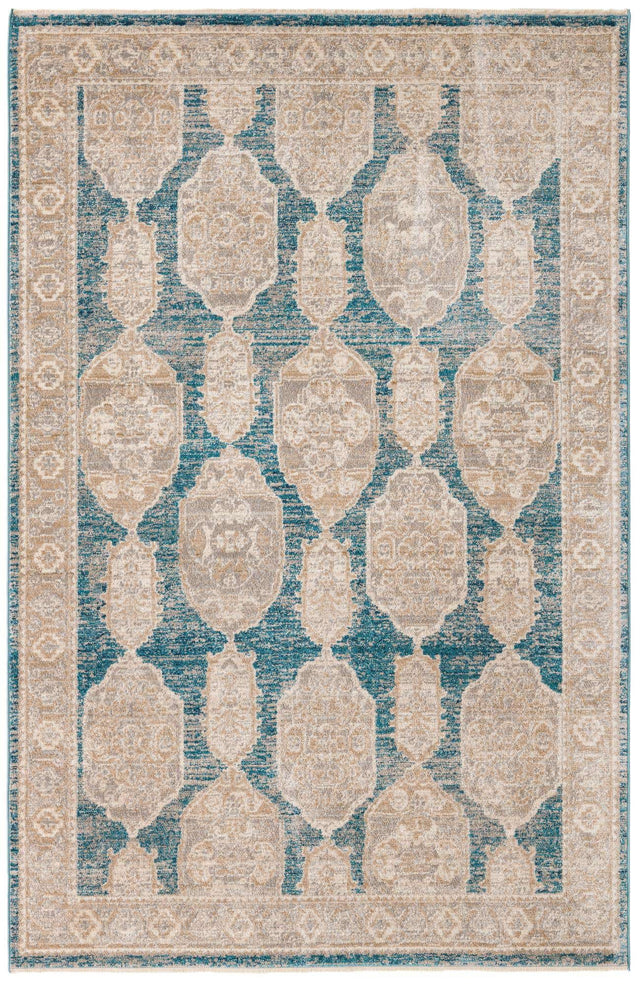 Blue 6' x 9' 2 Lola Rectangle Area Rug Polypropylene With Jute Backing Traditional Pattern Easy Clean Carpet for Home Interior Design for Sale at Rug Engine