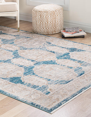 Blue 2' 11 x 5' 3 Lola Rectangle Area Rug Polypropylene With Jute Backing Traditional Pattern Easy Clean Carpet for Home Interior Design for Sale at Rug Engine