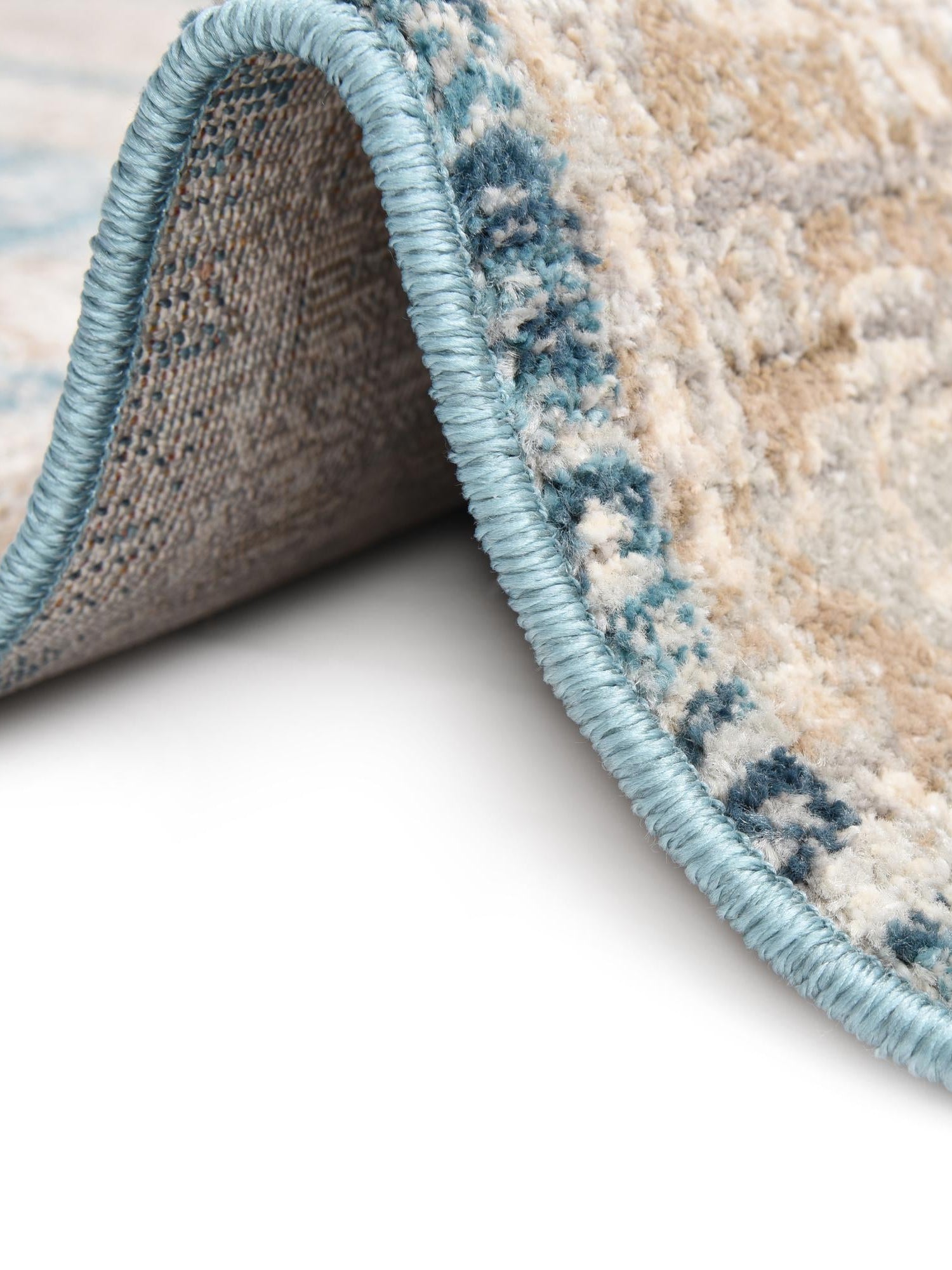 Blue 5' 3 x 8' Lola Rectangle Area Rug Polypropylene With Jute Backing Traditional Pattern Easy Clean Carpet for Home Interior Design for Sale at Rug Engine