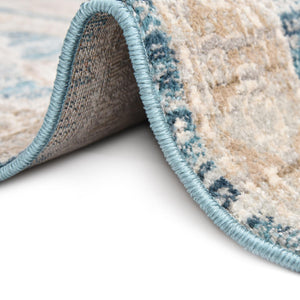 Blue 2' x 3' Lola Rectangle Area Rug Polypropylene With Jute Backing Traditional Pattern Easy Clean Carpet for Home Interior Design for Sale at Rug Engine