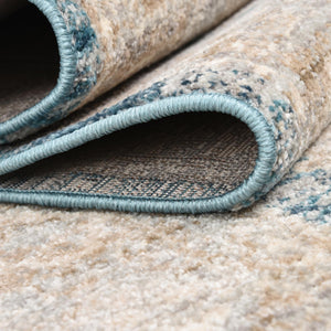 Blue 9' x 12' Lola Rectangle Area Rug Polypropylene With Jute Backing Traditional Pattern Easy Clean Carpet for Home Interior Design for Sale at Rug Engine