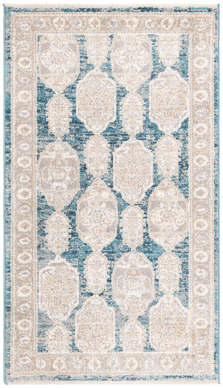 Blue 2' 11 x 5' 3 Lola Rectangle Area Rug Polypropylene With Jute Backing Traditional Pattern Easy Clean Carpet for Home Interior Design for Sale at Rug Engine