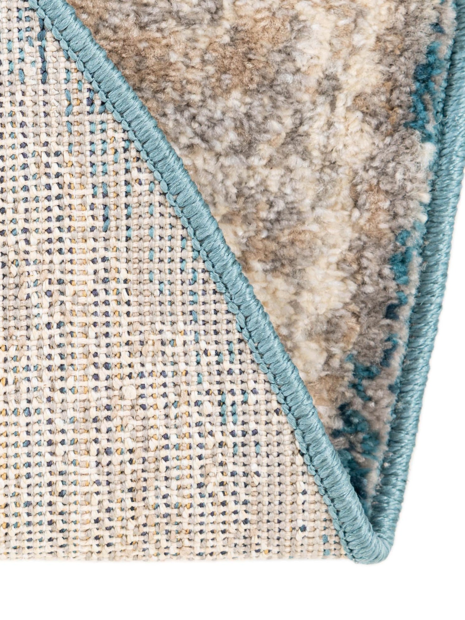 Blue 3' 11 x 3' 11 Lola Round Area Rug Polypropylene With Jute Backing Traditional Pattern Easy Clean Carpet for Home Interior Design for Sale at Rug Engine