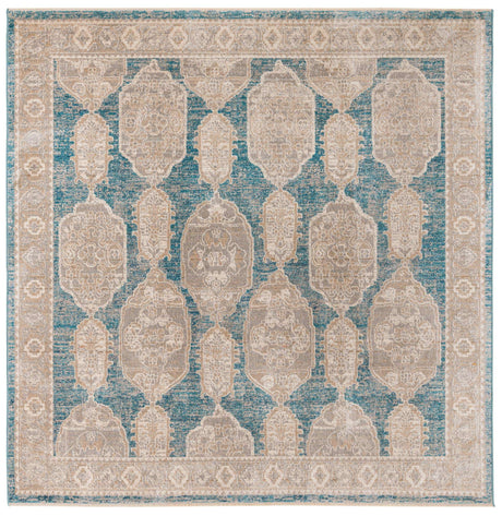 Blue 7' 10 x 7' 10 Lola Square Area Rug Polypropylene With Jute Backing Traditional Pattern Easy Clean Carpet for Home Interior Design for Sale at Rug Engine