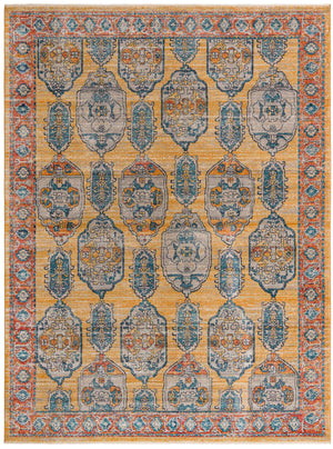 Yellow 9' x 12' Lola Rectangle Area Rug Polypropylene With Jute Backing Traditional Pattern Easy Clean Carpet for Home Interior Design for Sale at Rug Engine