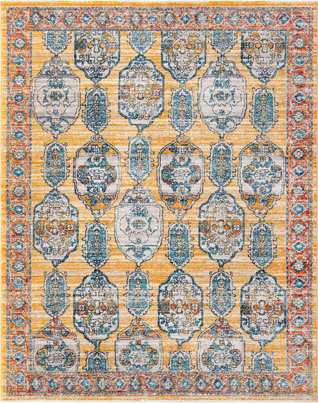 Yellow 7' 10 x 10' 2 Lola Rectangle Area Rug Polypropylene With Jute Backing Traditional Pattern Easy Clean Carpet for Home Interior Design for Sale at Rug Engine