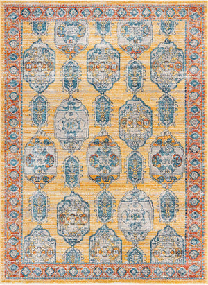 Yellow 7' x 10' 2 Lola Rectangle Area Rug Polypropylene With Jute Backing Traditional Pattern Easy Clean Carpet for Home Interior Design for Sale at Rug Engine