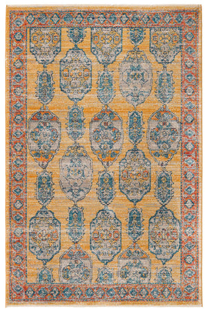 Yellow 6' x 9' 2 Lola Rectangle Area Rug Polypropylene With Jute Backing Traditional Pattern Easy Clean Carpet for Home Interior Design for Sale at Rug Engine
