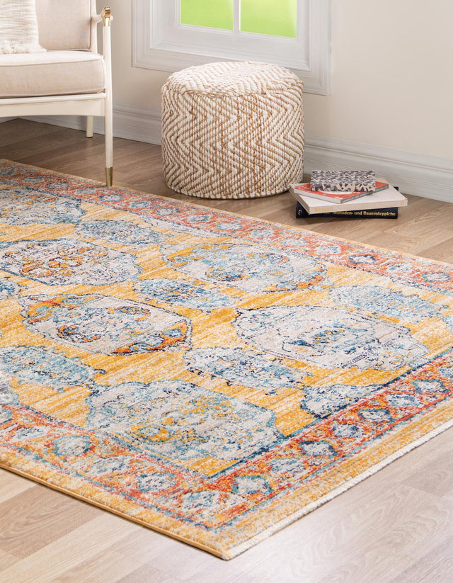 Yellow 6' x 9' 2 Lola Rectangle Area Rug Polypropylene With Jute Backing Traditional Pattern Easy Clean Carpet for Home Interior Design for Sale at Rug Engine
