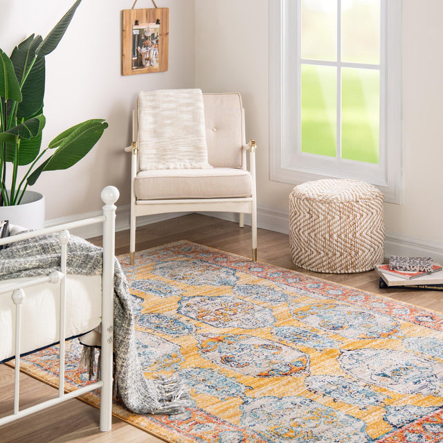 Yellow 10' x 12' 4 Lola Rectangle Area Rug Polypropylene With Jute Backing Traditional Pattern Easy Clean Carpet for Home Interior Design for Sale at Rug Engine