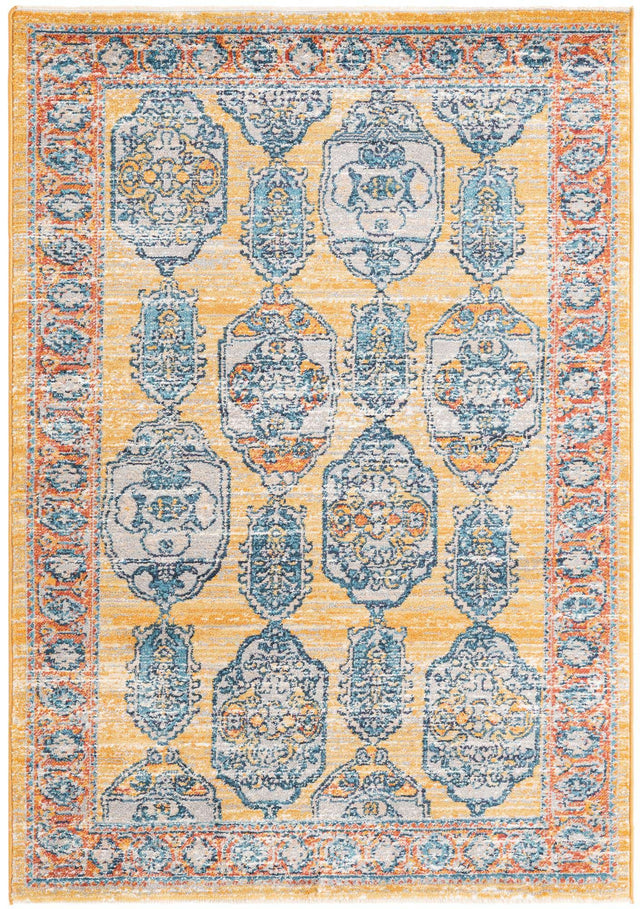 Yellow 3' 11 x 5' 11 Lola Rectangle Area Rug Polypropylene With Jute Backing Traditional Pattern Easy Clean Carpet for Home Interior Design for Sale at Rug Engine