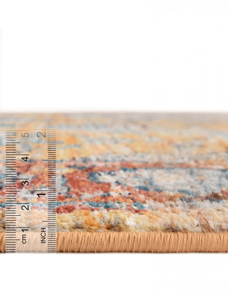Yellow 7' x 7' Lola Round Area Rug Polypropylene With Jute Backing Traditional Pattern Easy Clean Carpet for Home Interior Design for Sale at Rug Engine