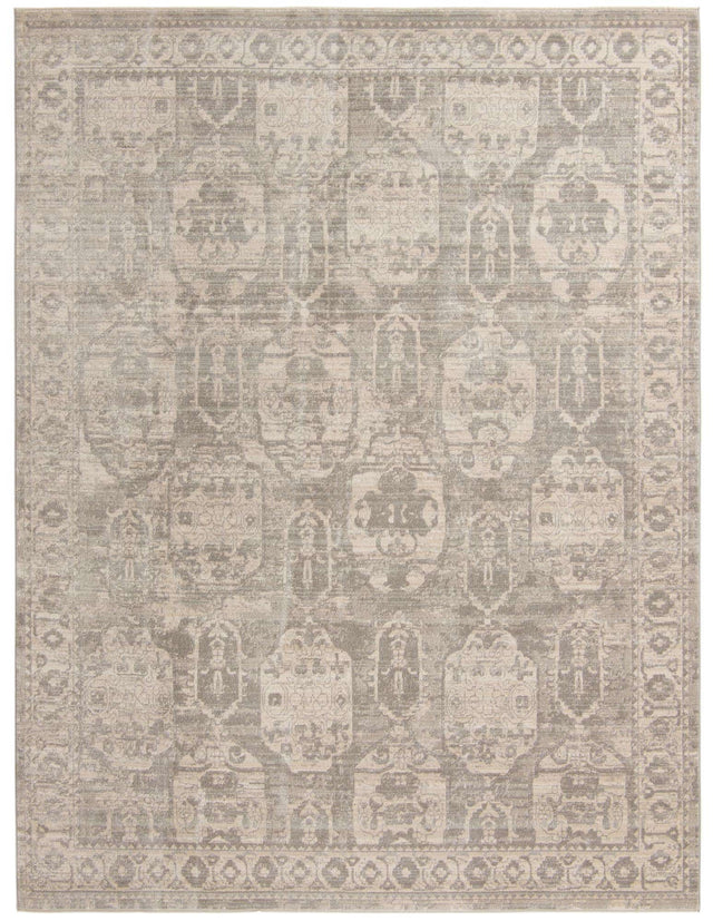 Gray 9' x 12' Lola Rectangle Area Rug Polypropylene With Jute Backing Traditional Pattern Easy Clean Carpet for Home Interior Design for Sale at Rug Engine