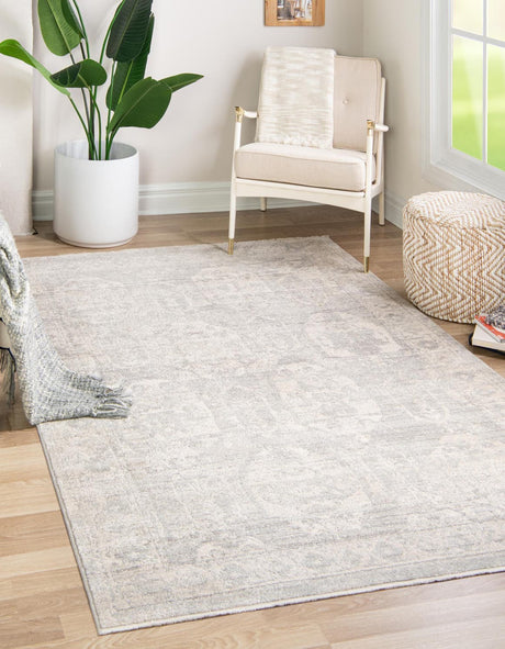 Gray 5' 3 x 8' Lola Rectangle Area Rug Polypropylene With Jute Backing Traditional Pattern Easy Clean Carpet for Home Interior Design for Sale at Rug Engine