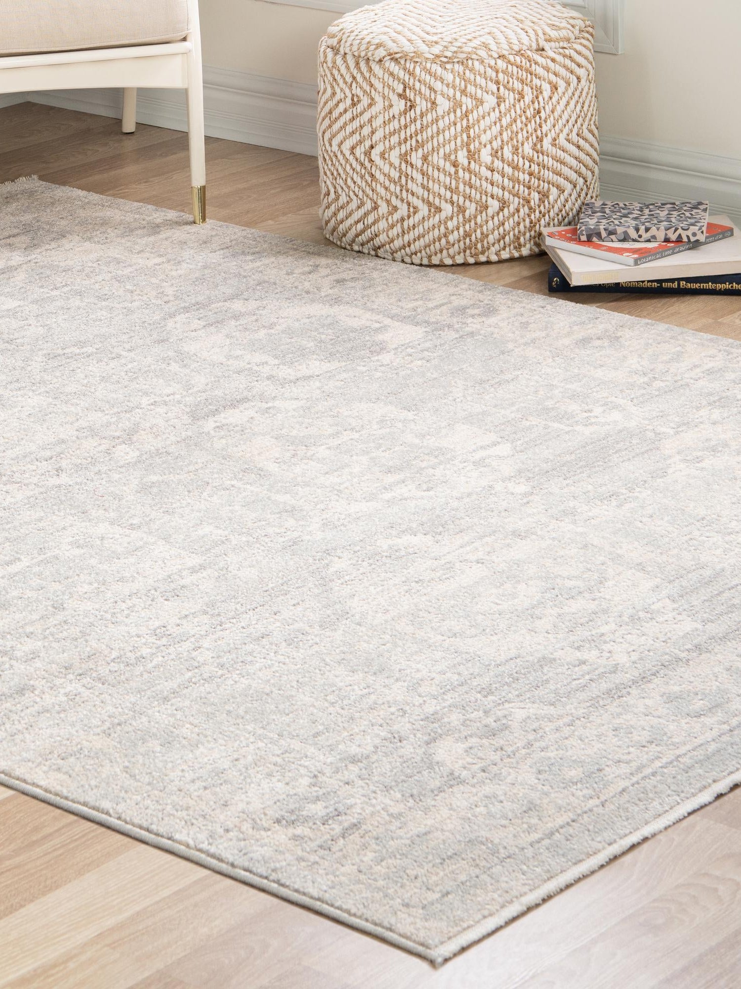Gray 6' x 9' 2 Lola Rectangle Area Rug Polypropylene With Jute Backing Traditional Pattern Easy Clean Carpet for Home Interior Design for Sale at Rug Engine