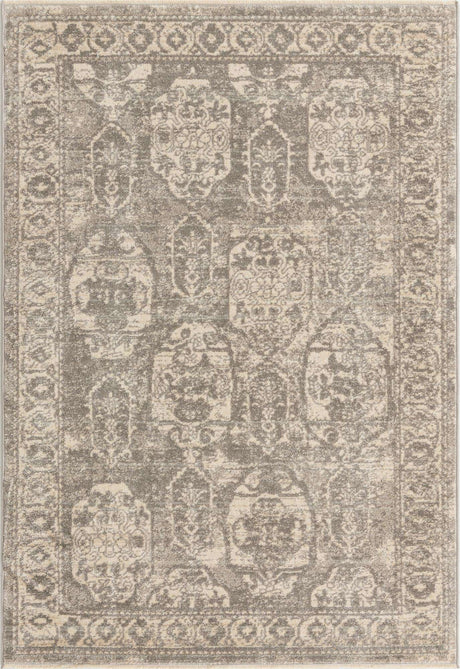Gray 3' 11 x 5' 11 Lola Rectangle Area Rug Polypropylene With Jute Backing Traditional Pattern Easy Clean Carpet for Home Interior Design for Sale at Rug Engine