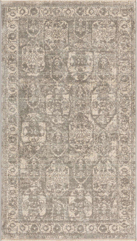 Gray 2' 11 x 5' 3 Lola Rectangle Area Rug Polypropylene With Jute Backing Traditional Pattern Easy Clean Carpet for Home Interior Design for Sale at Rug Engine
